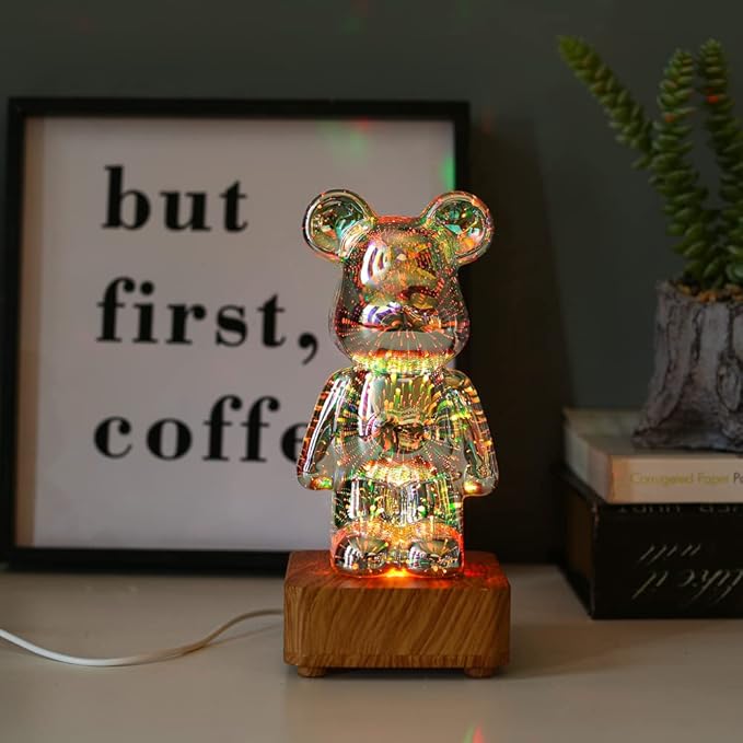 3D LED Bear Fireworks Lamp