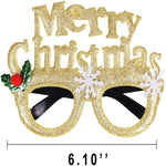 Max Fun 12 marcos de gafas de Navidad con purpurina para fiestas, accesorios de decoración de Navidad, accesorios de disfraz para fiestas de Navidad, recuerdos de vacaciones (talla única)
