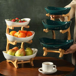 Three-Tier Ceramic Fruit Bowl
