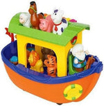 Kiddieland Toys Limited Noah’s Ark Shape Sorter Toy, Musical Piano Sounds, 9 Animal Figures, Free-Wheeling Push-Along Boat for Toddlers and Preschool Kids