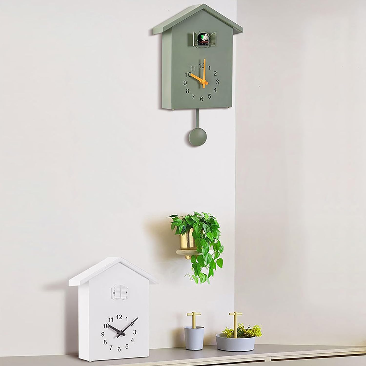 Nordic Birdhouse Wall Clock