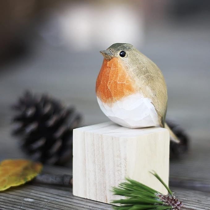Handcrafted Wooden Bird Figurines