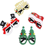 Max Fun 12 marcos de gafas de Navidad con purpurina para fiestas, accesorios de decoración de Navidad, accesorios de disfraz para fiestas de Navidad, recuerdos de vacaciones (talla única)