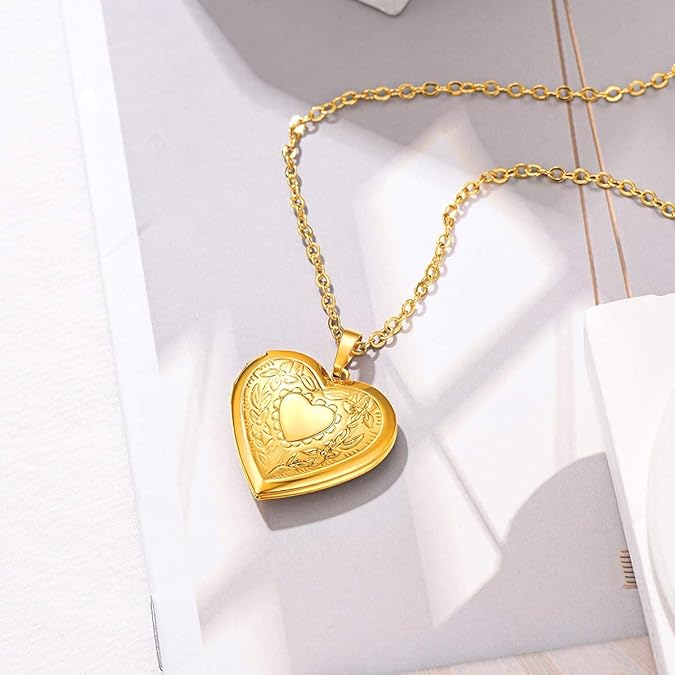 Heart Photo Locket Necklace