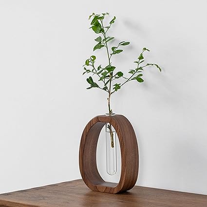Wooden Frame Glass Vase Collection