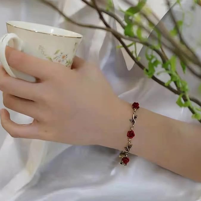 Vintage Rose Flower Bracelet