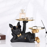 Bulldog Decorative Tray Statue