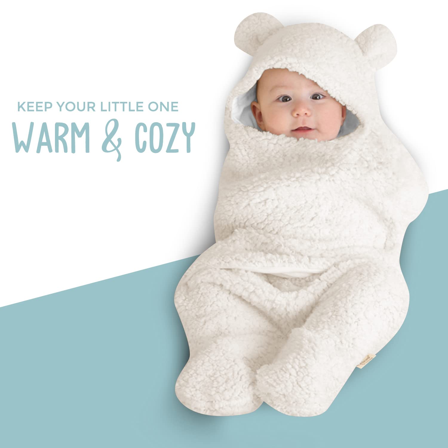 Baby Swaddle Blanket | Ultra-Soft Plush Essential for Infants 0-6 Months | Receiving Swaddling Wrap White | Ideal for Baby Boy Accessories and Newborn Registry | Perfect Baby Girl Shower Gift