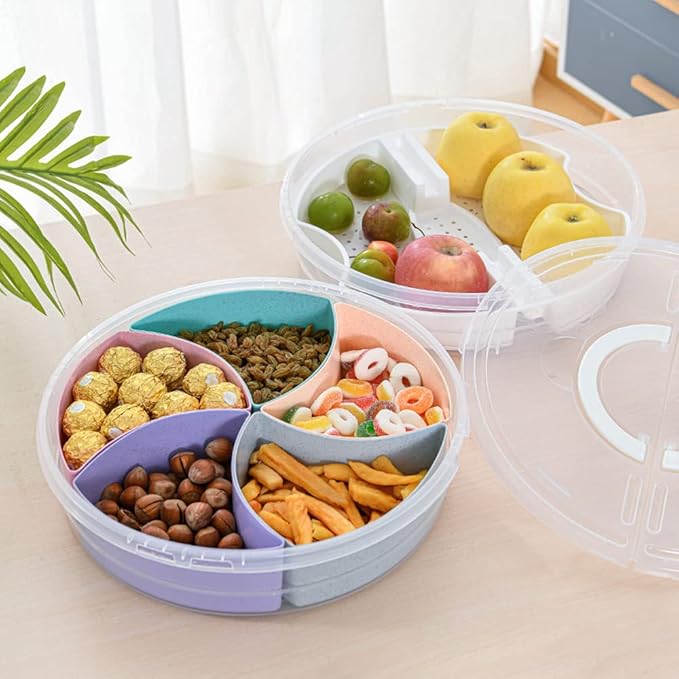 Circle Fruit & Snack Tray with Lid