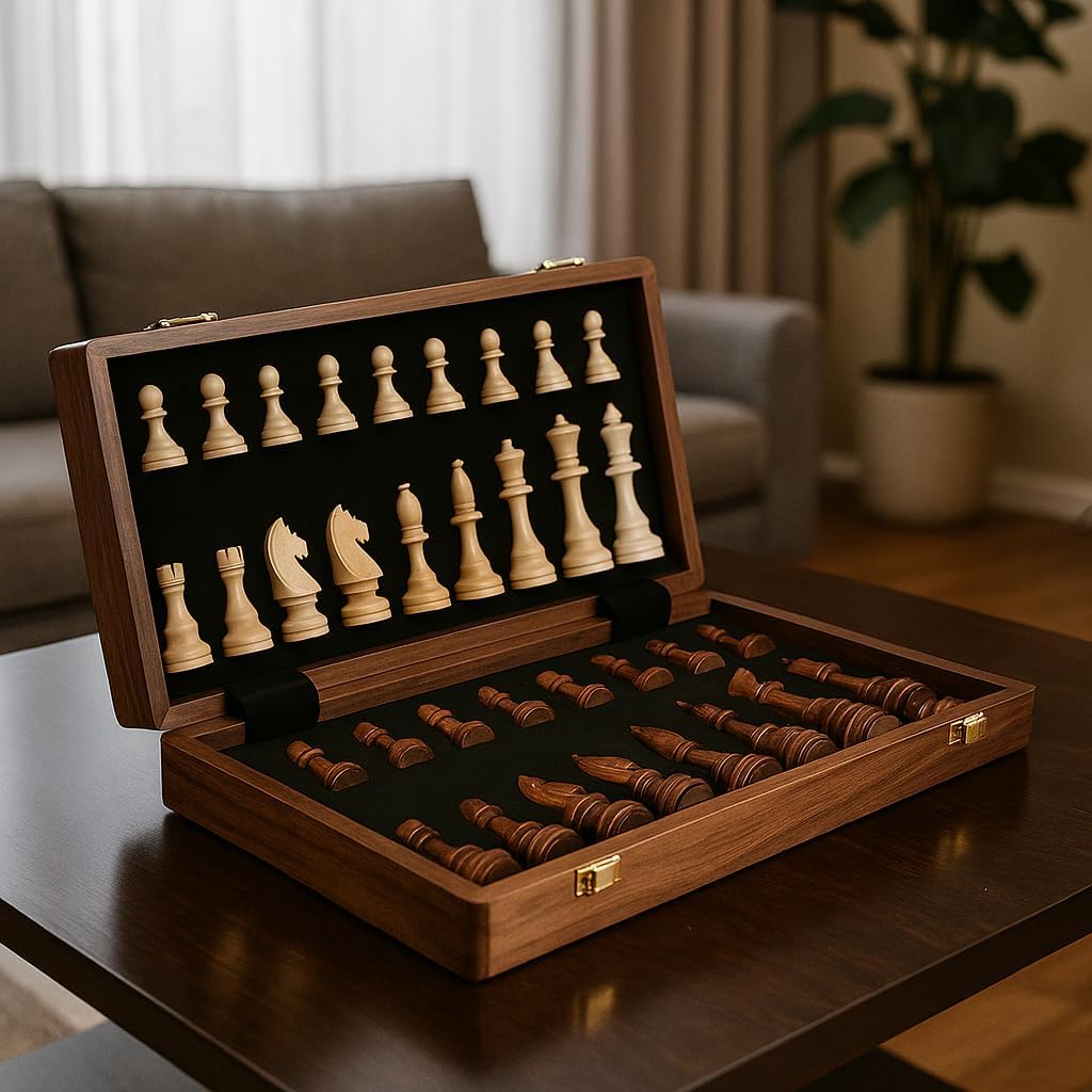 Walnut Folding Chess Set