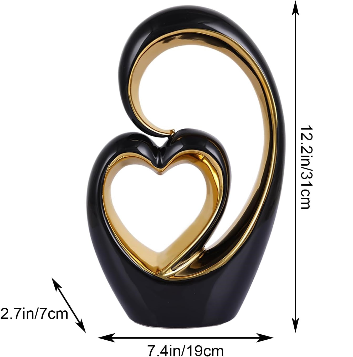 Ceramic Heart Sculpture Set