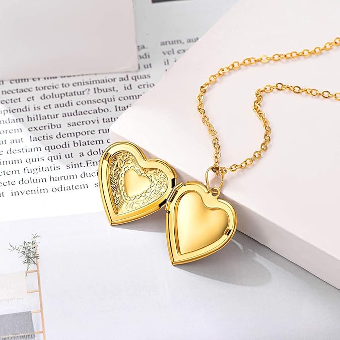 Heart Photo Locket Necklace