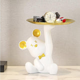 Resin Bear Figurine with Tray