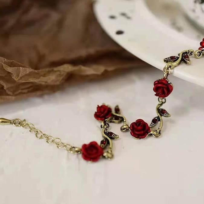Vintage Rose Flower Bracelet