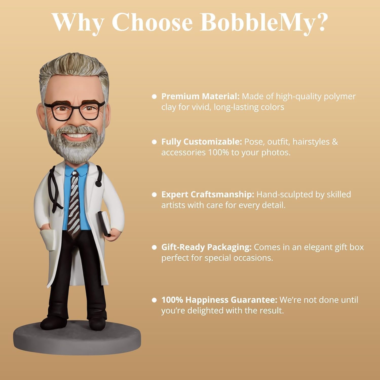 Custom Bobblehead, 6/7/8 inch Personalized Customized Bobbleheads Customization Dolls Figure Handmade Sculpture Gifts Based on Your Photos for Boyfriend, Husband, Friends(A Fisherman)