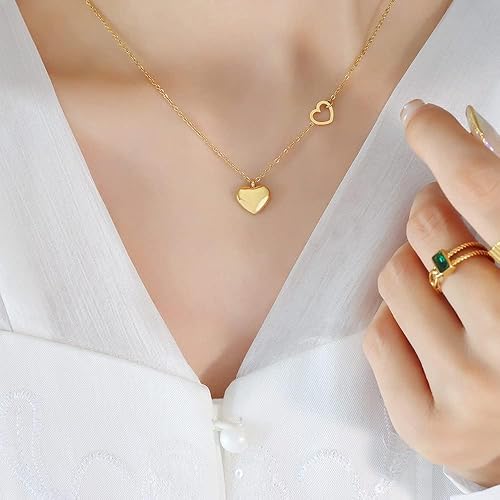 Gold Double Heart Necklace