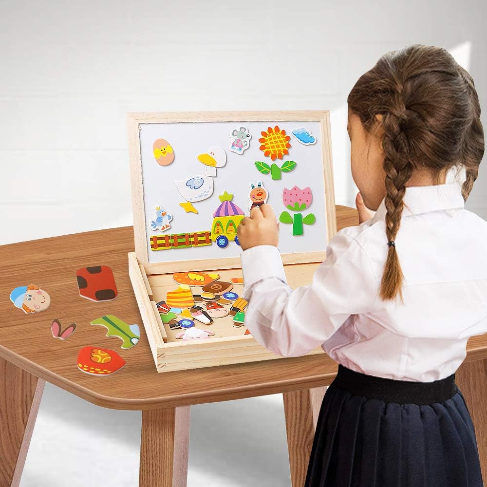 Wooden Magnetic Puzzle Easel