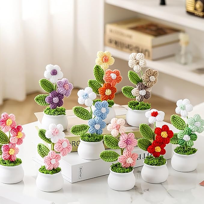 Crochet Flower Potted Plant