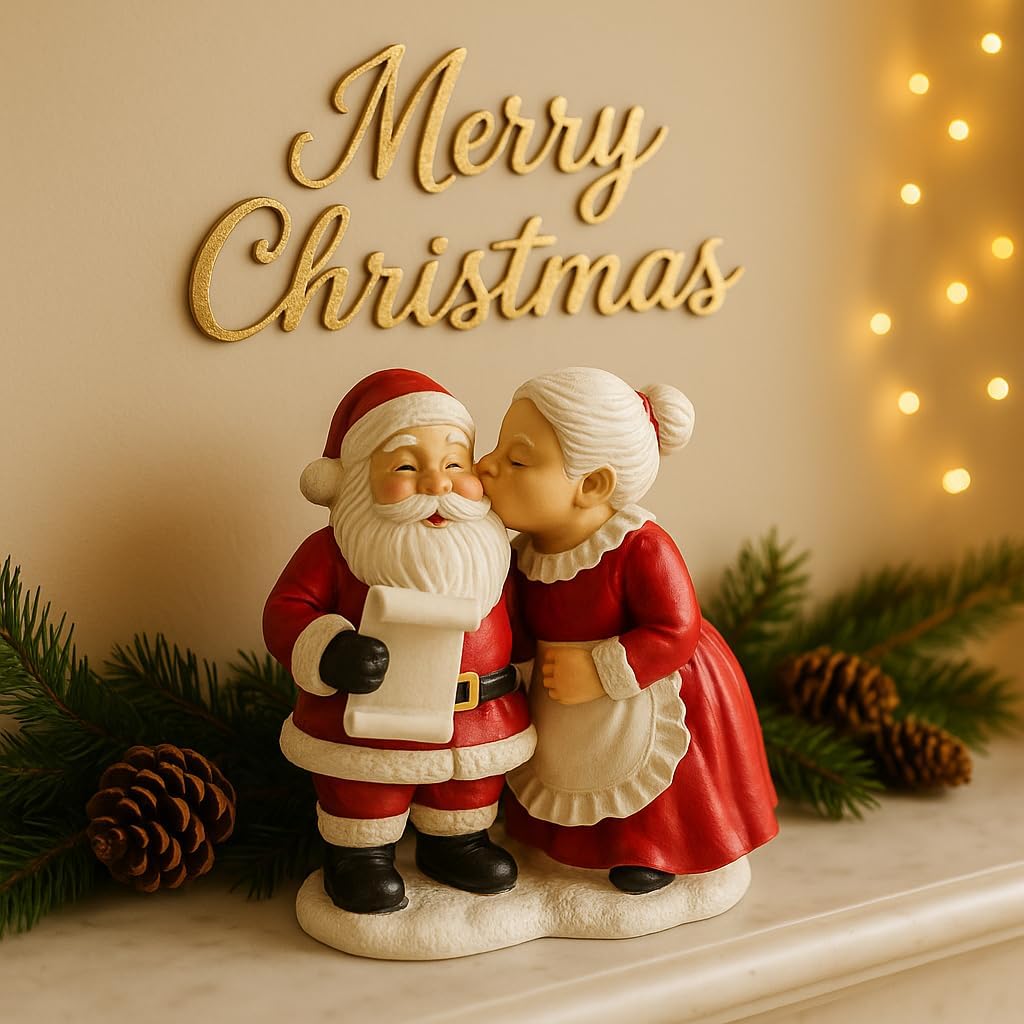 Santa Couple Resin Figurines