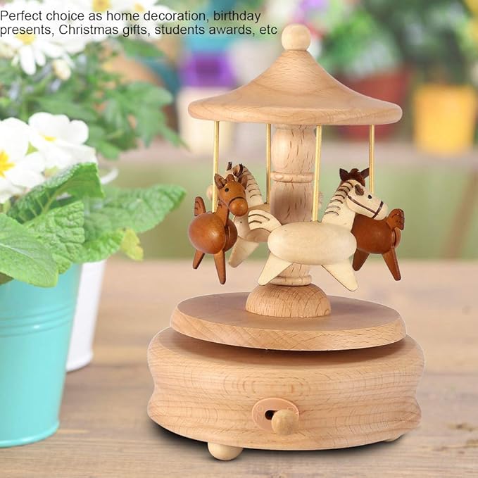 Wooden Carousel Music Box