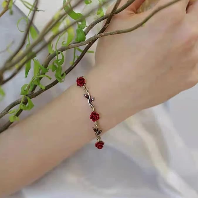 Vintage Rose Flower Bracelet