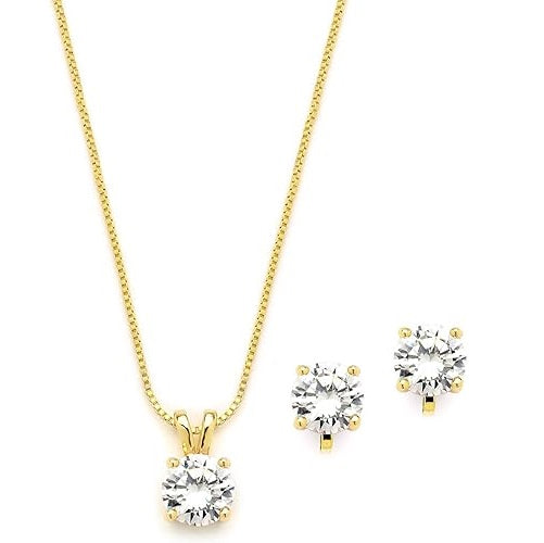 Mariell Gold Cubic Zirconia Jewelry Set