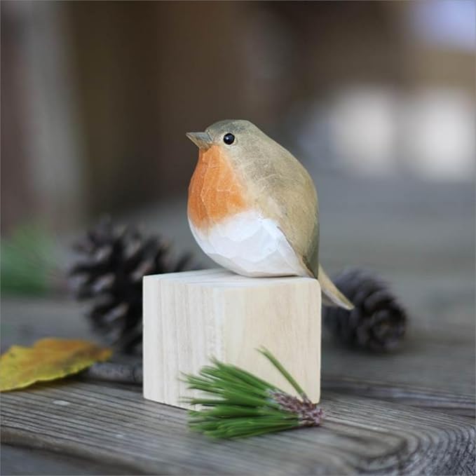 Handcrafted Wooden Bird Figurines