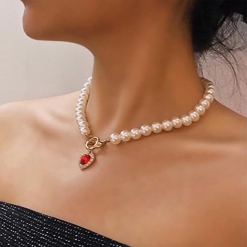 Vintage Pearl Heart Choker