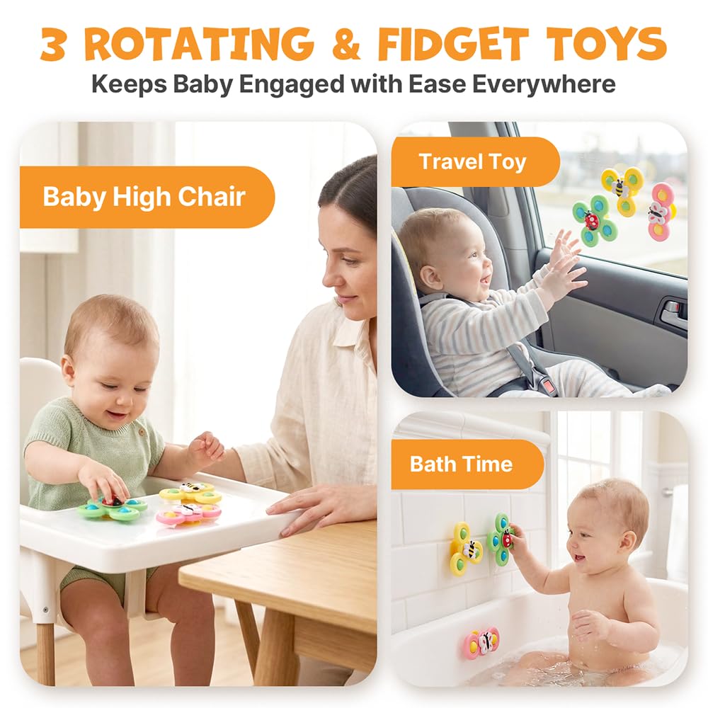 JoyCat Baby Toys 6-12 Months, Montessori Sensory Baby Toy Set with Stacking Cups, Soft Blocks, Tissue Box Toy, Spinner Toys, Sensory Balls, Cloth Book, Infant Learning Toys, Baby Shower Gift
