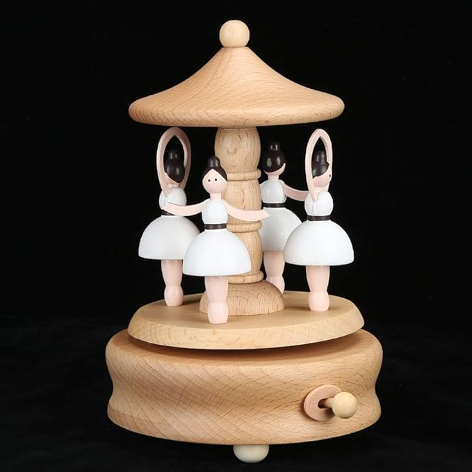 Wooden Carousel Music Box