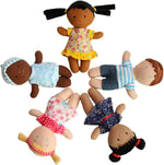 Snuggle Stuffs Basket of Buddies Multicultural Plush Dolls | Diversity & Inclusion Toys for Toddlers | Soft 8 Inch Ethnic Friends for Preschool Classroom, Daycare or Home | Set of 5