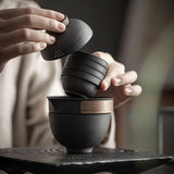 Portable Ceramic Gaiwan Tea Set