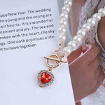 Vintage Pearl Heart Choker