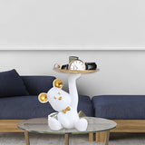 Resin Bear Figurine with Tray