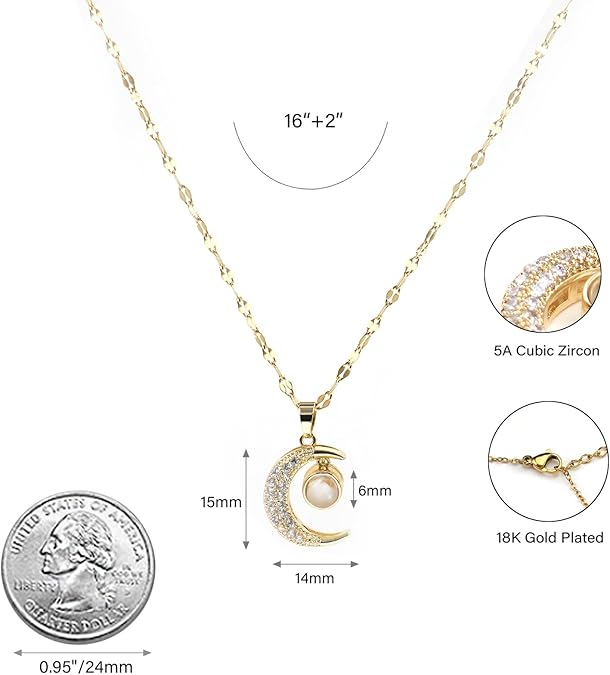 Moon Evil Eye Necklace