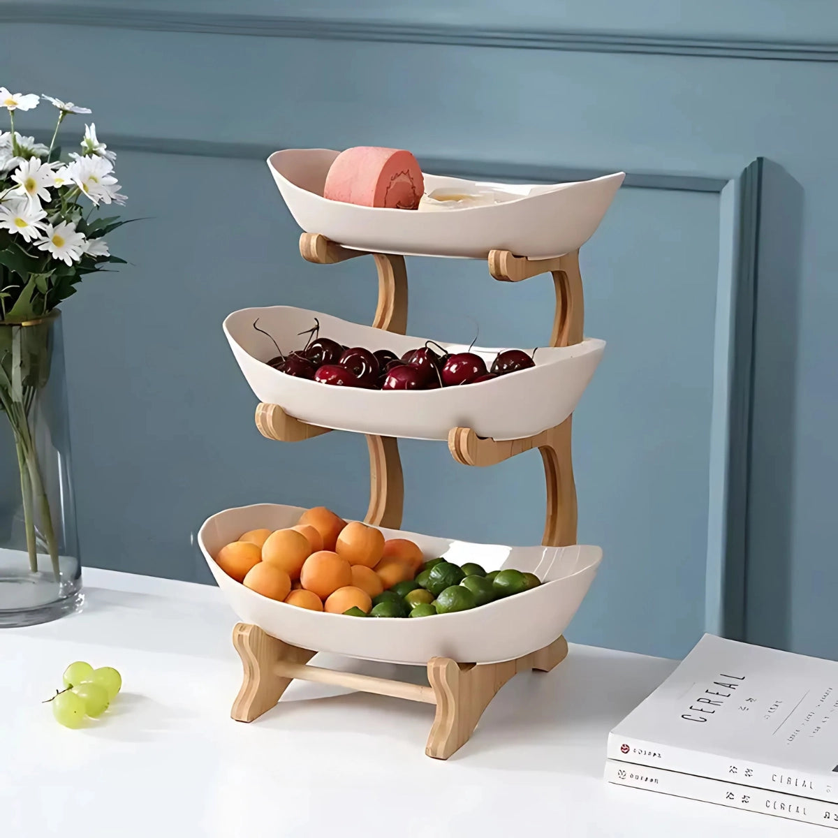Three-Tier Fruit Bowl Stand