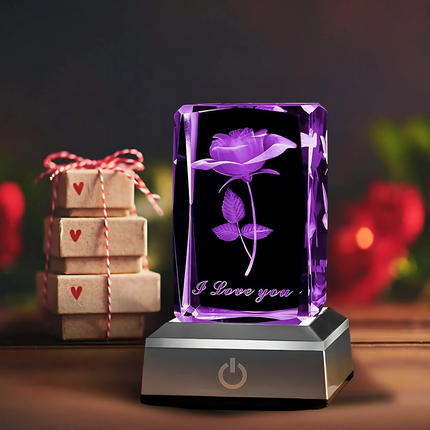 RoseGlow™ 3D Crystal Lamp