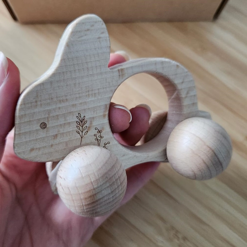 Wooden Animal Rattle Set