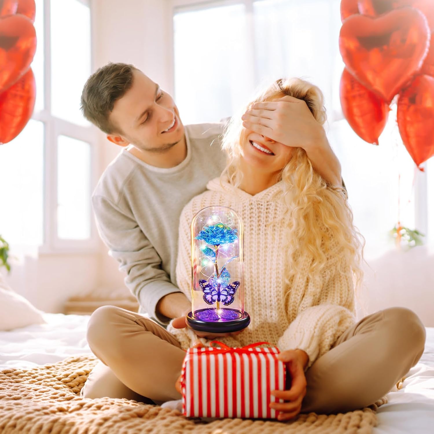 Galaxy Rose Glass Dome Gift