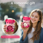 Cute Teddy Bear with Preserved Rose and Necklace, Elegant Bear Roses Gifts with Hidden Jewelry Box for Women, Girlfriend, Wife, Sister, Valentines Day Gift, Forever Eternal Rose Flower Decor