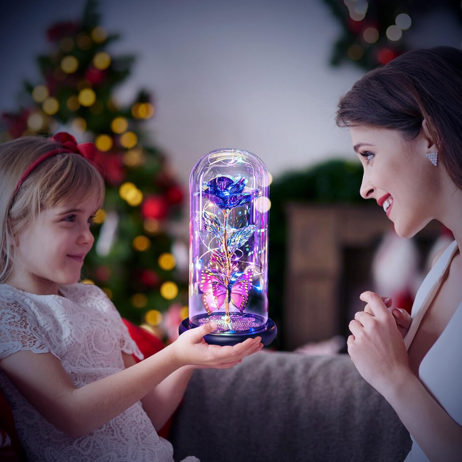 Galaxy Rose Glass Dome Gift