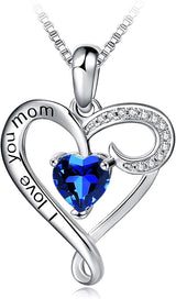 Mom Heart Sterling Necklace