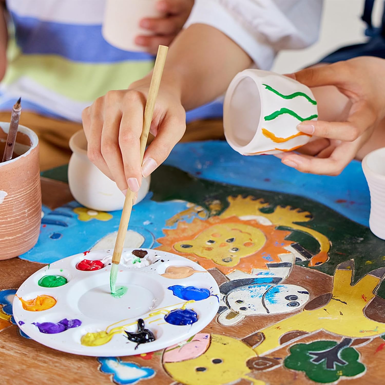 Pottery Wheel for Kids - Complete Pottery Painting Kit Arts and Crafts for Kids Ages 8-12 with 3 Pack Air Dry Clay Art Supplies Toys for Girls Boy Birthday Gift for 6 7 8 9 10 11 12+