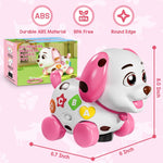 Musical Puppy Toys for 1 Year Old Girl Gifts, 1st Birthday Gril Gift, Bilingual Baby Toy 6-12-18 Months, Learning Toy for 1 Year Old Boy Present with Sound Light