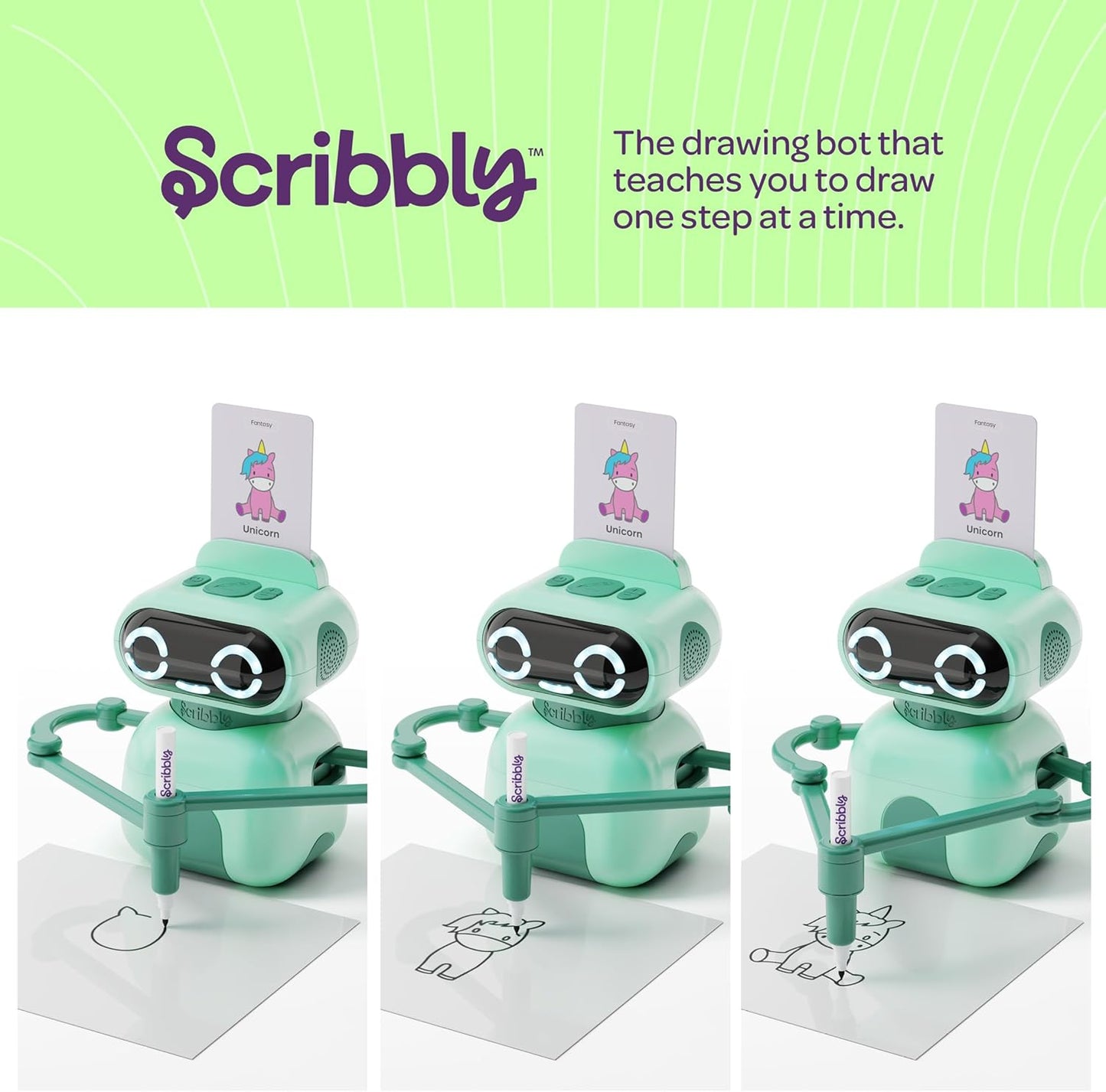 Dan&Darci Scribbly The Drawing Robot for Kids - 3 4 5 6 7 8 Year Old Girl 5 Year Old Boy Birthday Gift - Kids Toys for Ages 5-7 - Learning Toys for Boys - Girls Educational Cool Toy