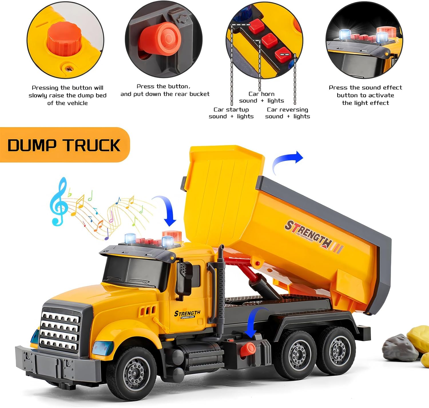 LerBao 2 Pack Construction Engineering Truck Toys,Moveable Claw Excavator & Lifting Back Dump Truck Toy for 3 4 5 6 7 8 Years Old Boys Kids Childs Toddlers Christmas Birthday Gift