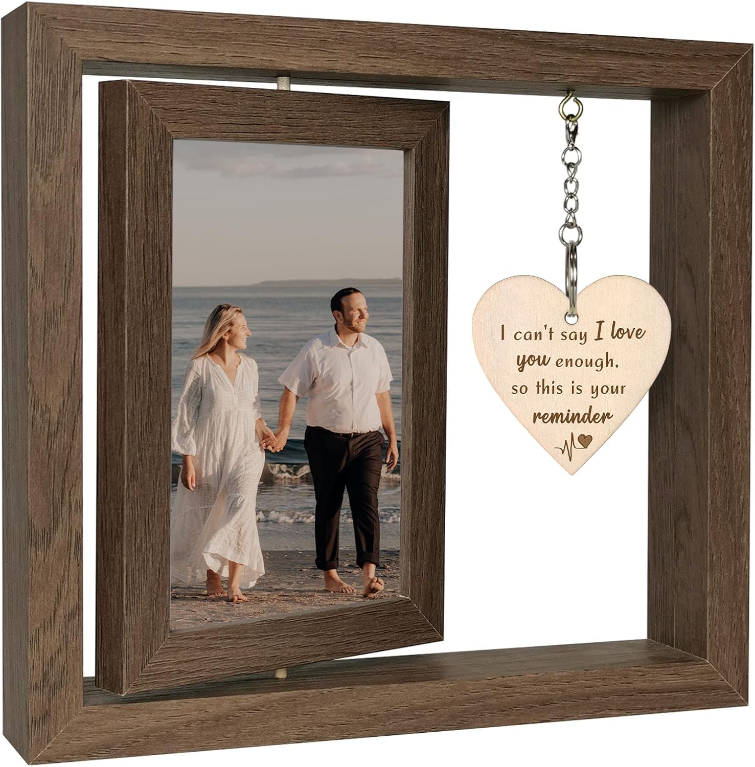I Can't Say I Love You Enough - So This is Your Reminder Rotating Picture Frame, Sentimental I Love You Reminder Gifts for Her Him Girlfriend Boyfriend (Display 2 4x6)