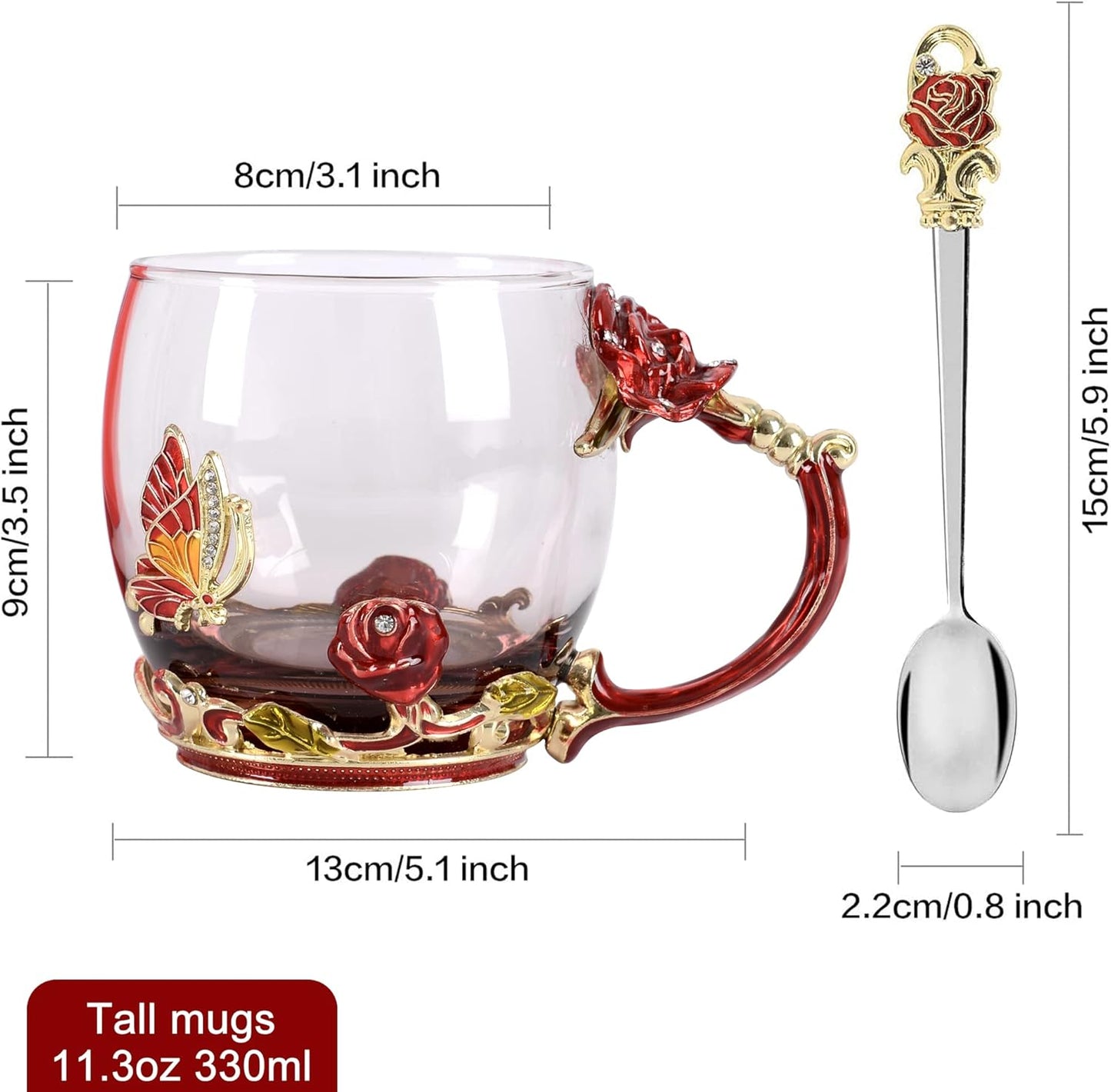 Enamel Glass Tea Mug Set