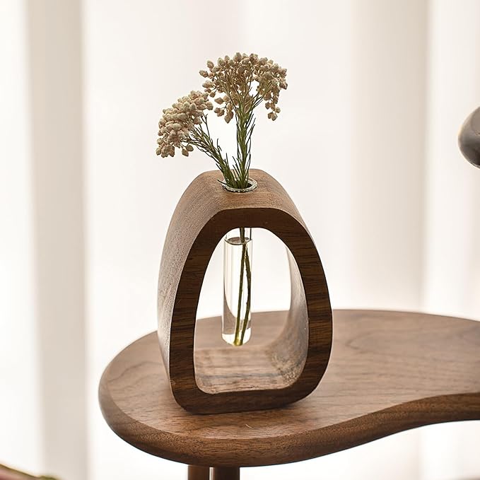 Wooden Frame Glass Vase Collection