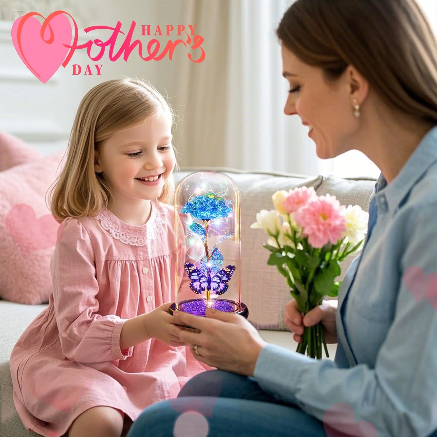 Galaxy Rose Glass Dome Gift